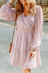 Minivestido con volantes en capas de Pink Blooms