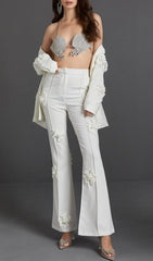 STEREO FLOWER MID-RISE JEANS IN WEISS