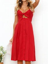 Strand-Midikleid mit Blumenmuster, V-Ausschnitt und Spaghettiträgern