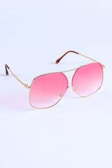 Pink Gradient Colors Tinted Lens Oversized Sunglasses