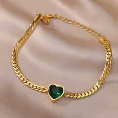 Green Crystal Decoration Bracelet