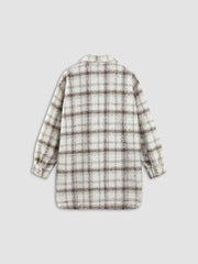 Jacke mit Knopfleiste und kariertem Kragen