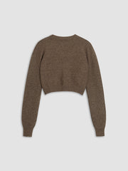 Suéter de punto trenzado con cuello en V liso