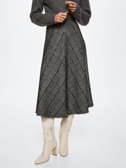 Midirock in A-Linie mit Schachbrettmuster