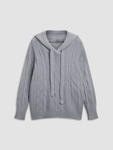 Kapuzenpullover mit Zopfmuster