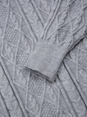 Suéter con capucha de punto cable