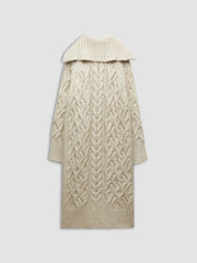 Langer Cardigan mit Zopfmuster