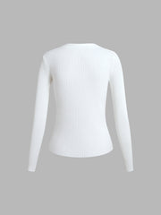 Strickjacke mit Knopfleiste und Kragen