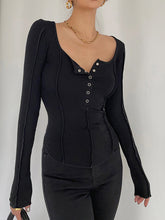 Langarmhemd mit Korsett-Knopfleiste