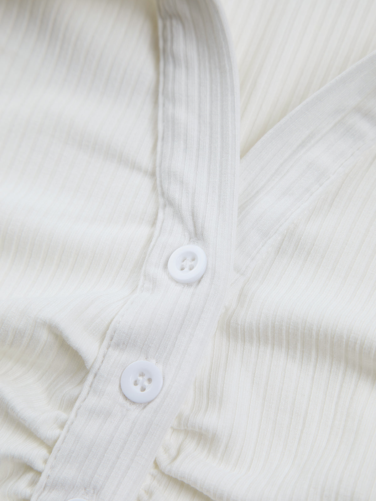 Button Up Ruched Polo Shirt
