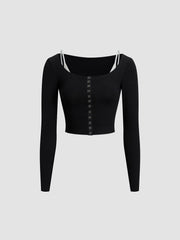 Zweiteiliges kurzes Hemd mit Knopfleiste