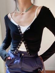 Zweiteiliges kurzes Hemd mit Knopfleiste