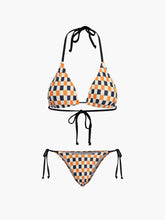 Carnival Checkered Halter Tie Back Two Piece Bikini Set