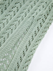 Langes Neckholder-Kleid mit Zopfmuster und offenem Rücken