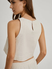 Zweiteiliges Hosenset „Catalina“ aus Baumwollleinen