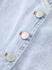 Kurze Jeansweste mit Knopfleiste