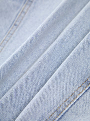 Kurze Jeansweste mit Knopfleiste