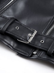 City Kunstlederjacke mit Gürtel