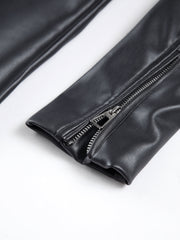 City Kunstlederjacke mit Gürtel