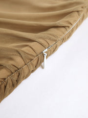 Cappuccino Ombre Mesh Langarm Langes Kleid