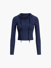 Kurzer Hoodie mit Knopfleiste