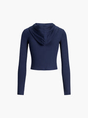 Kurzer Hoodie mit Knopfleiste