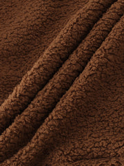 Karamellfarbene Fleecejacke mit Stehkragen