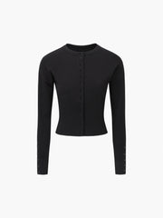 Strickjacke mit langen Ärmeln und Knopfleiste