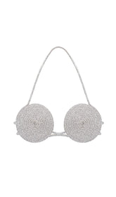 TOP DE SEDA CON DECORACIÓN DE DIAMANTES DE IMITACIÓN EN PLATA