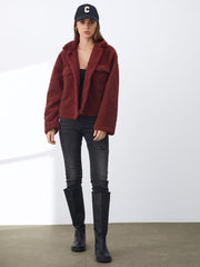 Teddy-Sherpa-Jacke mit Knopfleiste vorne