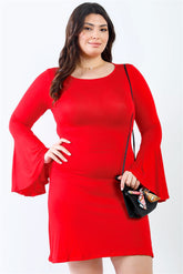 Plus Bell-Minikleid mit langen Ärmeln