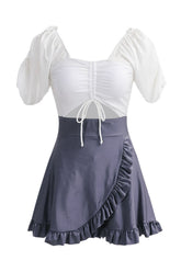 One Piece High Waist One Piece White Swimwear