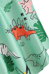 Two Piece Green Printed Swimwear