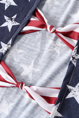 Einteiliger Badeanzug mit Sternen-Print in Marineblau