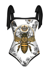 Schwarzer Strandrock-Print Boho Einteiler Cover Ups Badeanzüge