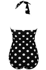 Plus Size Schwarz Weiß Polka Dots Bademode