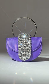 CLUTCH DE CRISTAL SATINADO EN COLOR MORADO