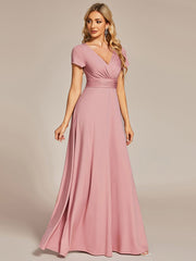 Simple Pleated Empire Waist A-Line Bridesmaid Dress