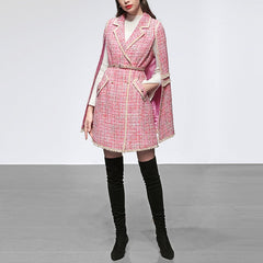 Zweireihige rosa Jacke mit Taschen