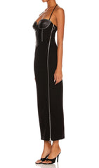 Neckholder-Maxikleid in Schwarz