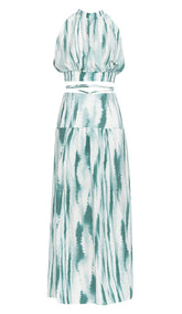 Neckholder-Maxikleid ohne Ärmel in mehreren Farben