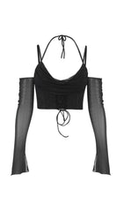 TOP DE CORSÉ CON HALTER EN NEGRO