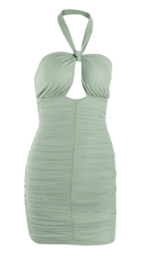 Halter slim sexy buttocks dress.