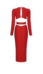 HOLLOW SLIM-FIT KLEID IN ROT