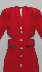 HOLLOW SLIM-FIT KLEID IN ROT