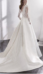 LACE STITCHED WEDDING DRESS IN WHITE