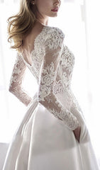 LACE STITCHED WEDDING DRESS IN WHITE