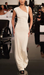 Überkreuztes, rückenfreies Moppkleid in Weiß