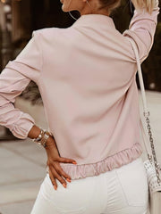 Langarmjacke mit Reißverschluss und Verzierung – Bauernjacke – Bischofsjacke – Neckholderjacke – Juwelenjacke – Geschlossen