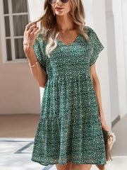 Fashion Print Loose Chiffon Mini Dress
